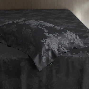 Luxury Dark Gray Vintage Jacquard Lyocell Soft Silky Duvet Cover Bedding Set